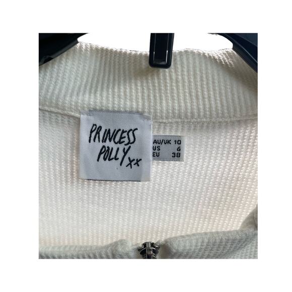 Princess Polly Gabriella Playsuit Women's 6 Romper White Zip Loungewear Comfy - Picture 6 of 8